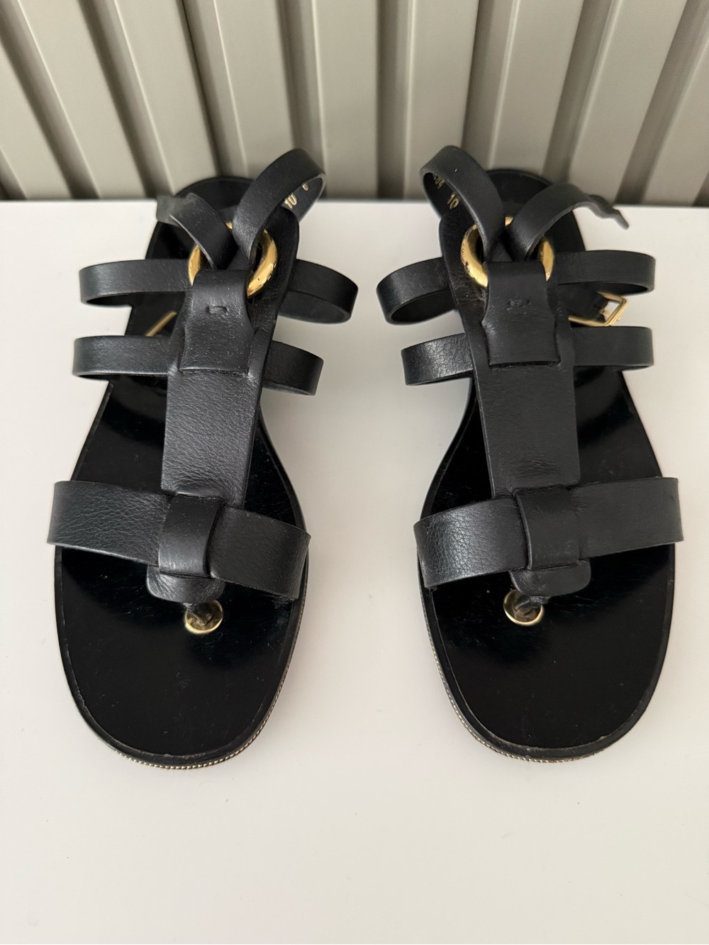 Salvatore Ferragamo Fiamma Flat Sandals Size 36 Authentic
